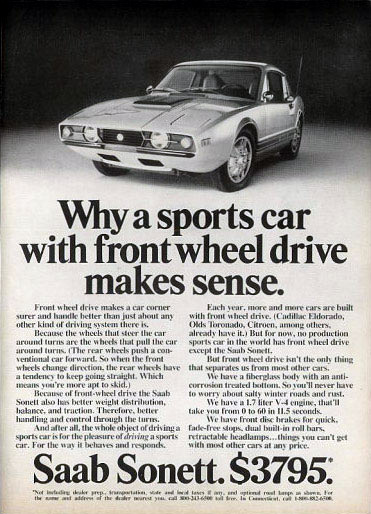 1972 Saab Sonett Sports Car Ad